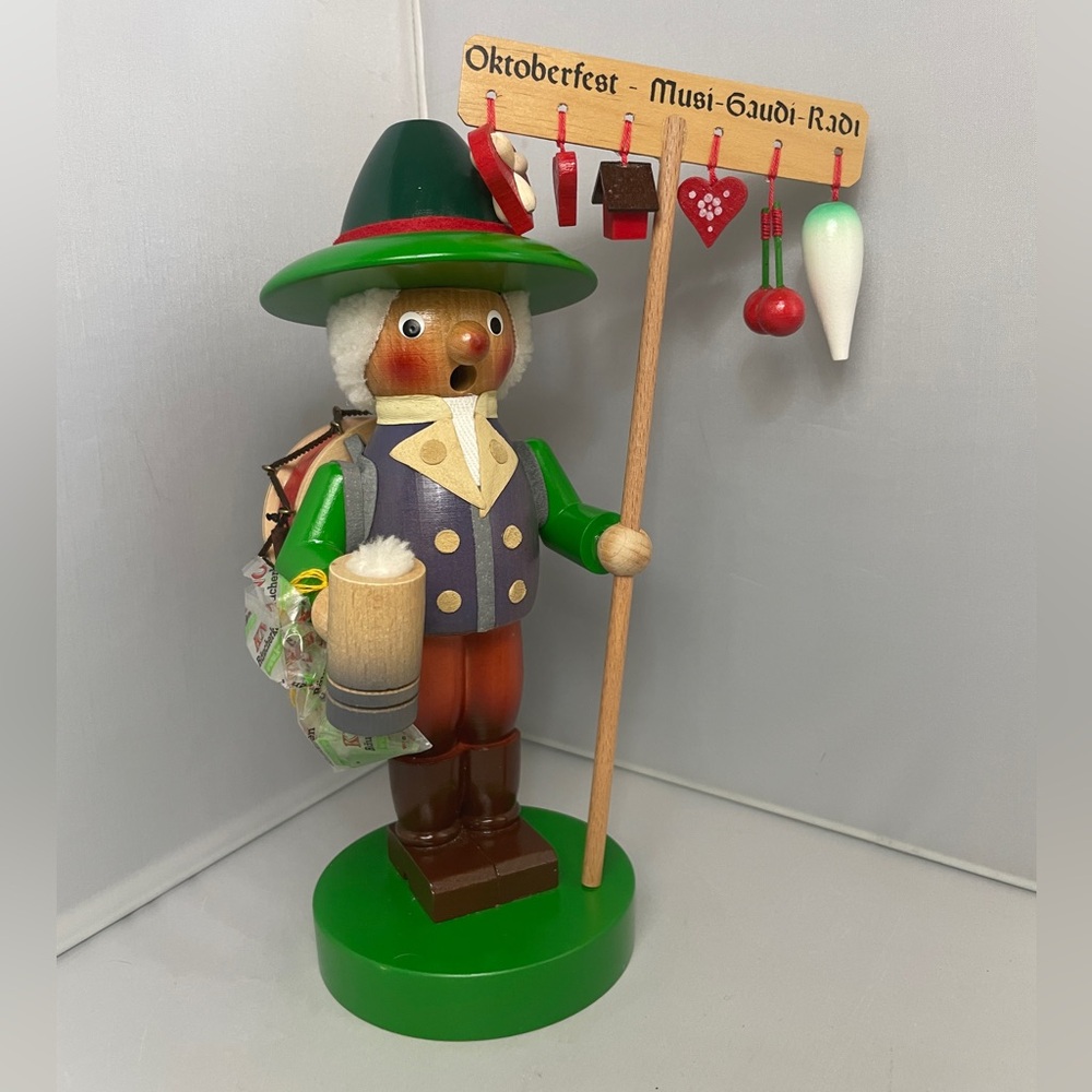 STEINBACH Smoker Oktoberfest with Incense & Music Box Drum UNUSED 10” Christmas